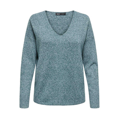 Sea Moss Marl - Front - Only Womens-Ladies Rica V Neck Jumper