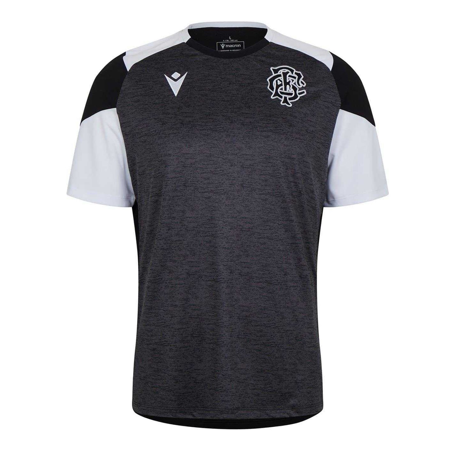Black-White - Front - Macron Mens Barbarians 24-25 Training T-Shirt