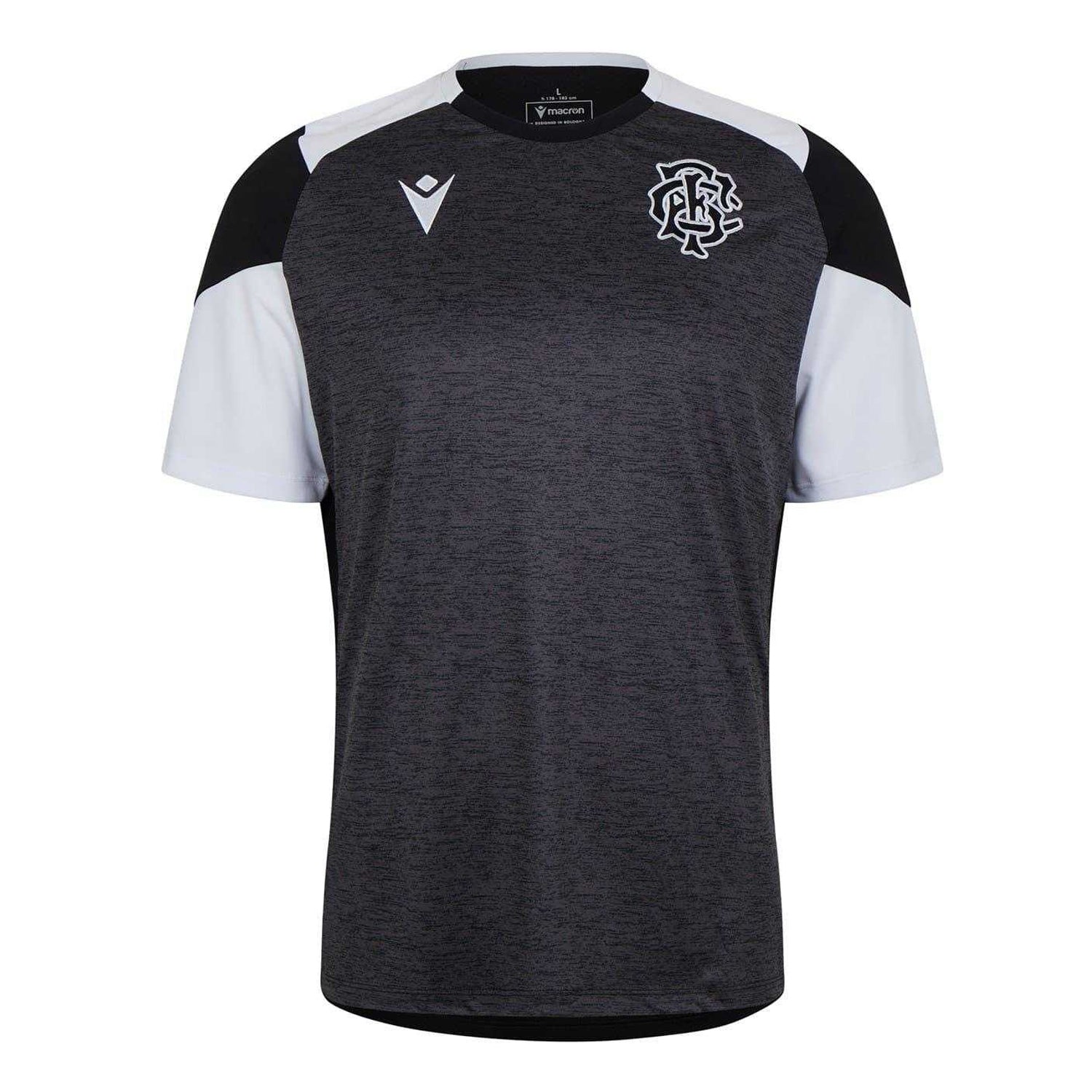 Black-White - Front - Macron Mens Barbarians 24-25 Training T-Shirt