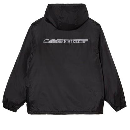 Black - Back - Lacoste Mens Hooded Quilted Cropped Padded Jacket