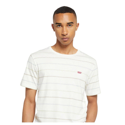 White - Side - Levis Mens Original Striped T-Shirt