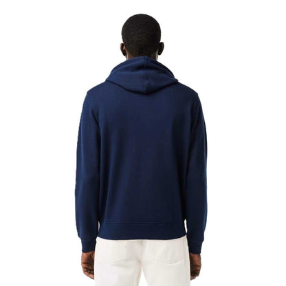 Navy Blue - Back - Lacoste Mens Logo Hoodie