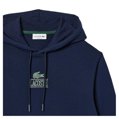 Navy Blue - Side - Lacoste Mens Logo Hoodie