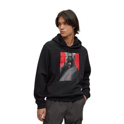 Black - Lifestyle - Hugo Mens Zebra Hoodie