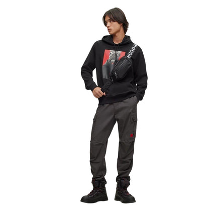 Black - Pack Shot - Hugo Mens Zebra Hoodie