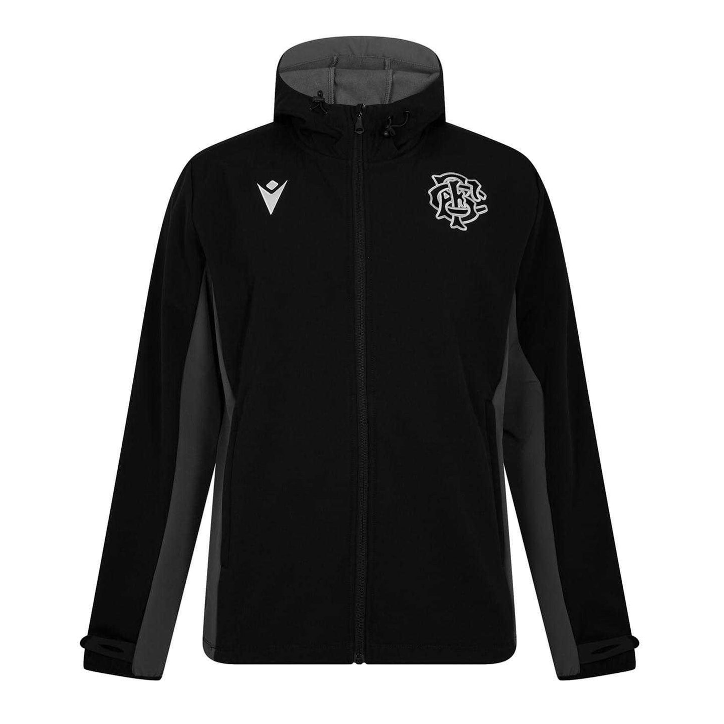 Black-White - Front - Macron Mens Barbarians 24-25 Soft Shell Jacket