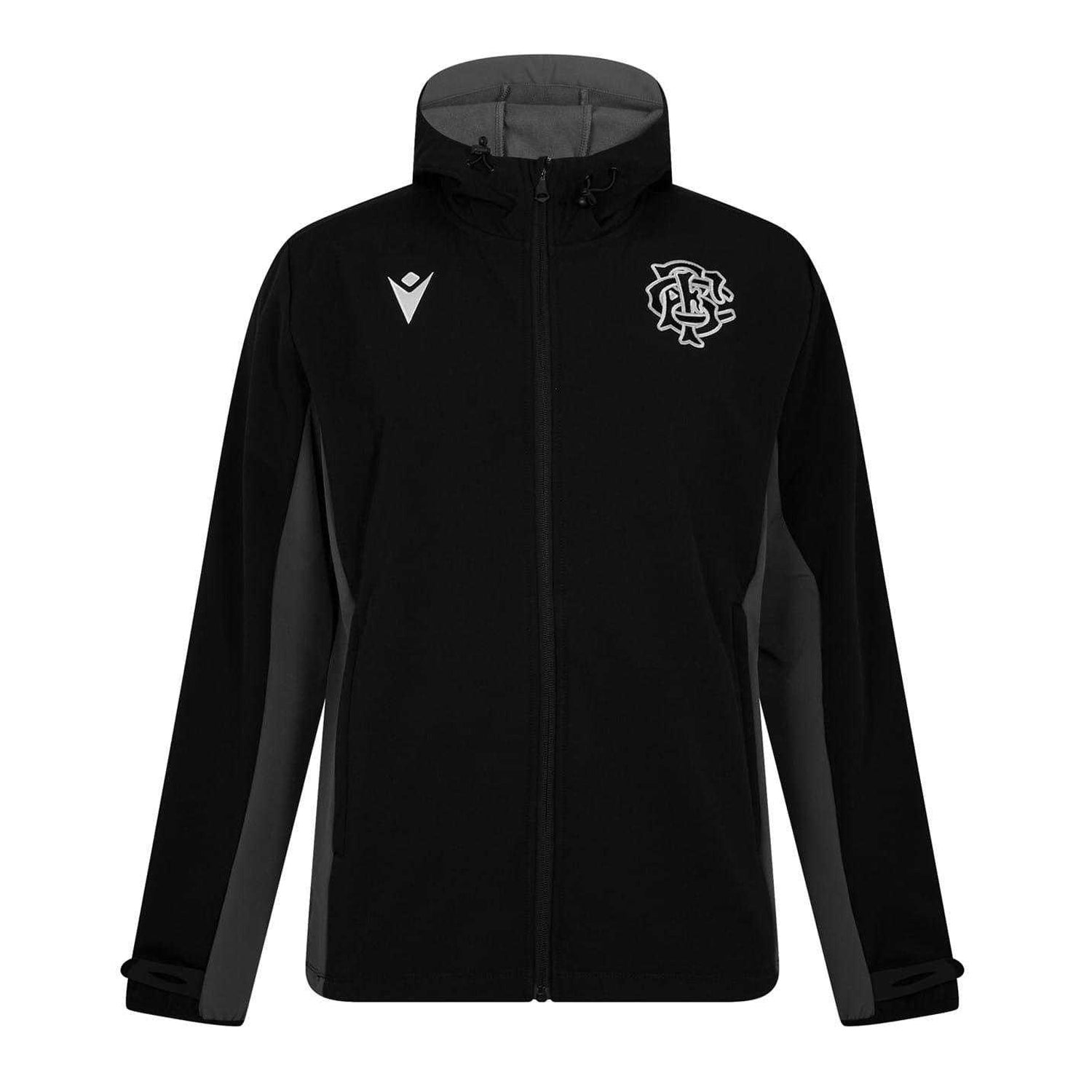 Black-White - Front - Macron Mens Barbarians 24-25 Soft Shell Jacket