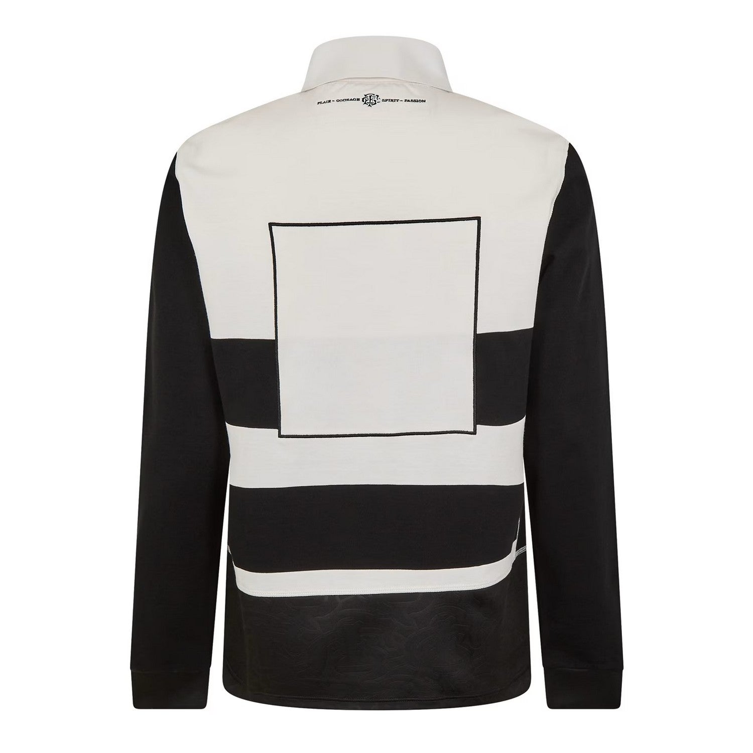 Black-White - Back - Macron Unisex Adult Barbarians 24-25 Long-Sleeved Home Shirt