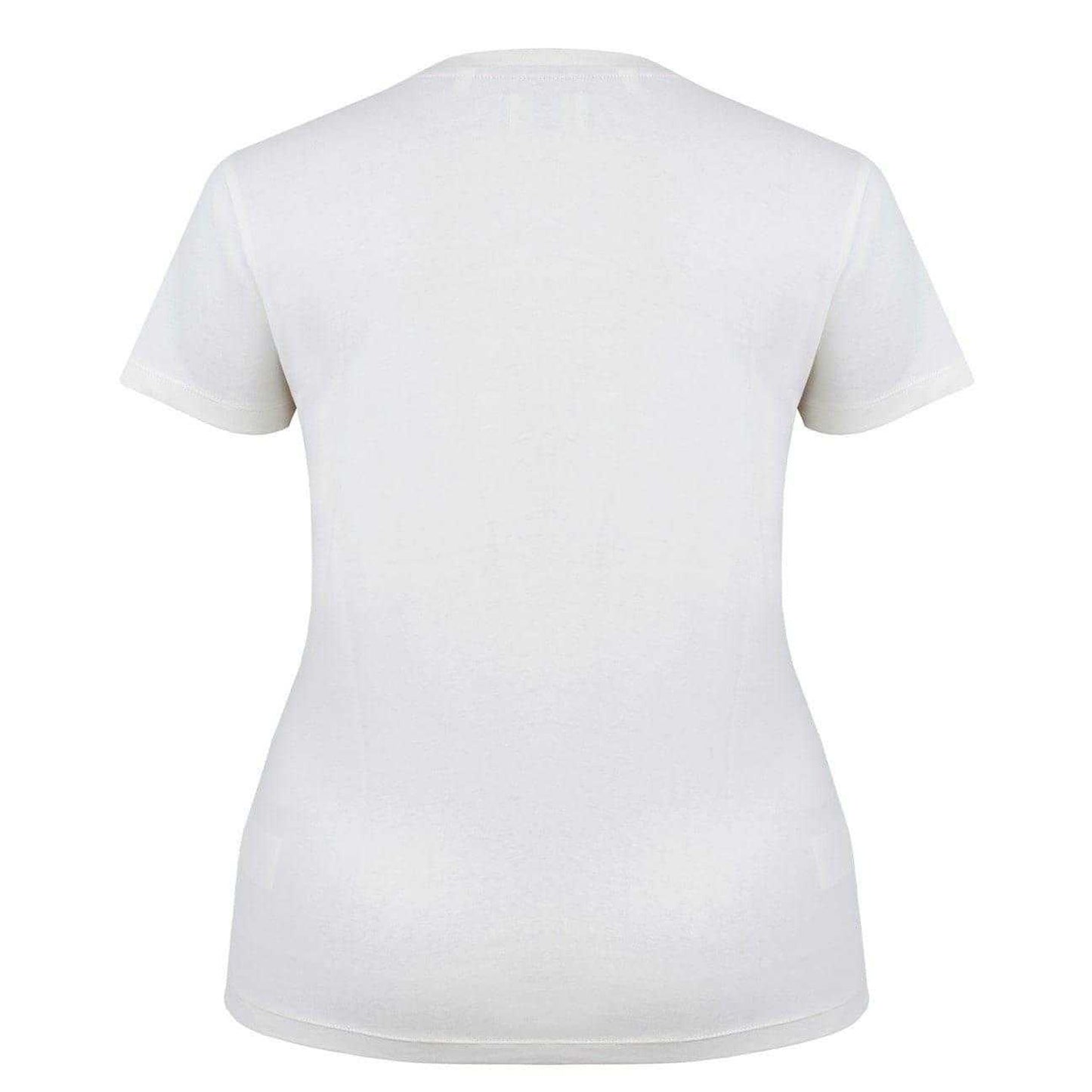 Cream - Back - Lee Cooper Womens-Ladies Classic T-Shirt