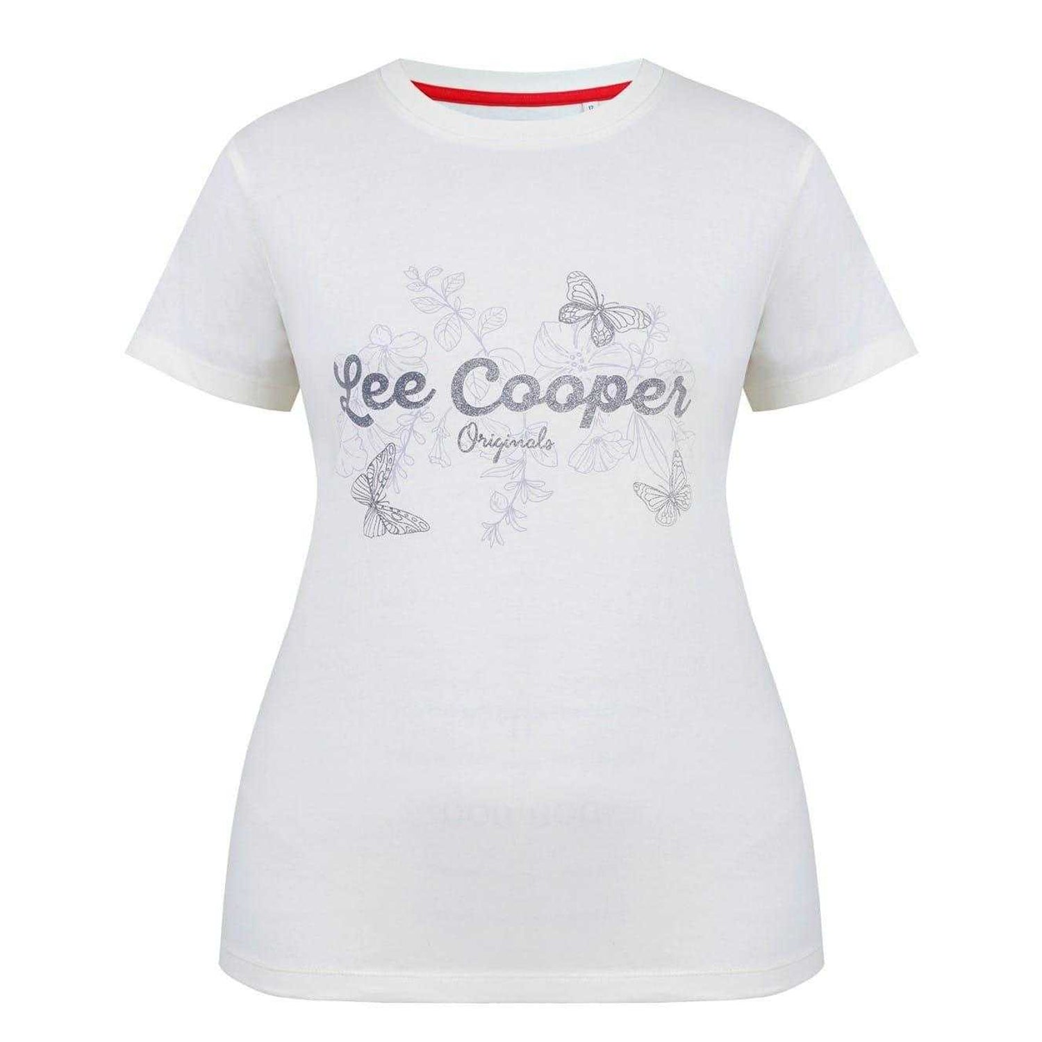 Cream - Front - Lee Cooper Womens-Ladies Classic T-Shirt
