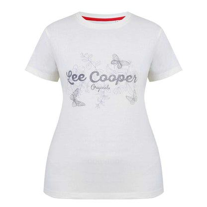 Cream - Front - Lee Cooper Womens-Ladies Classic T-Shirt
