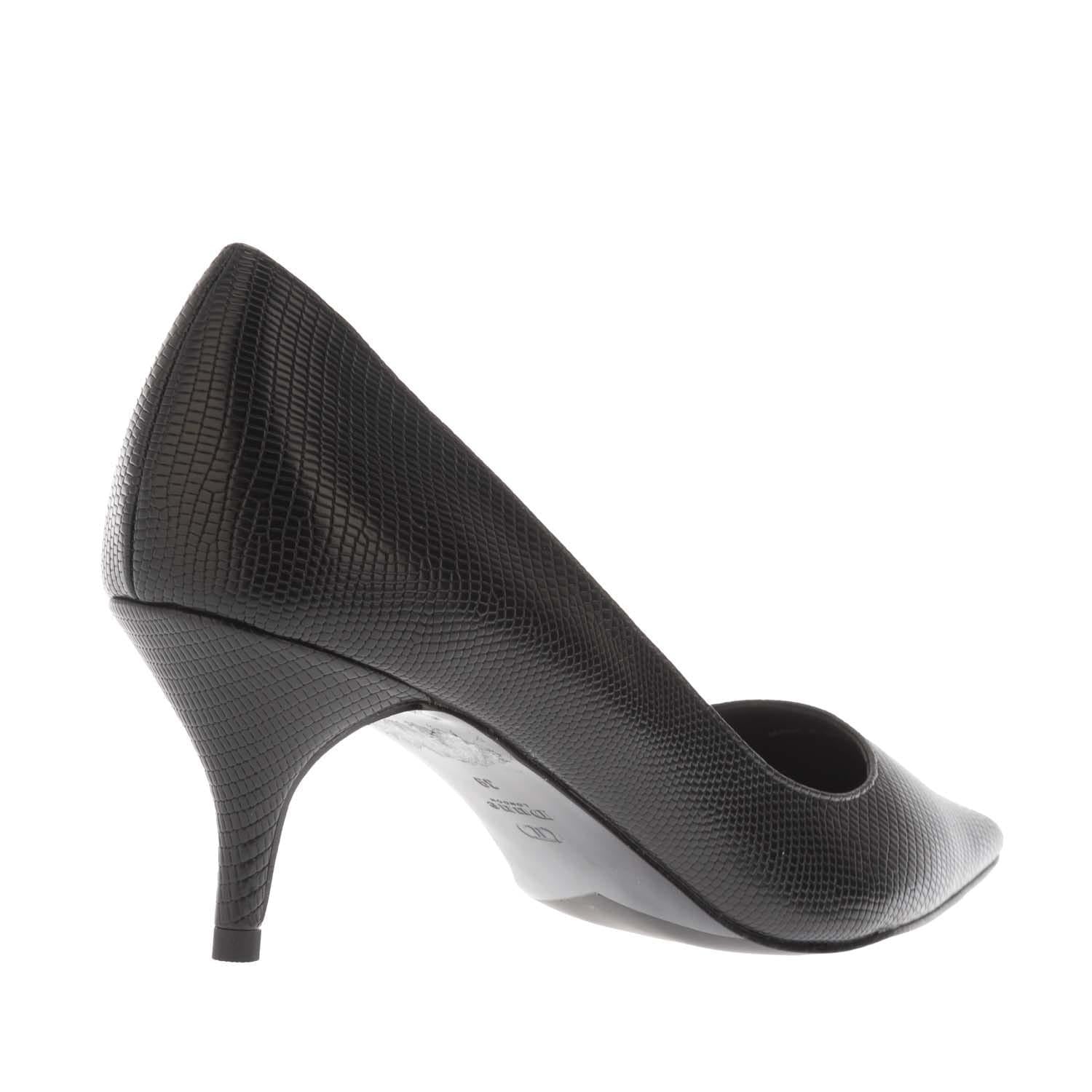Black - Back - Dune London Womens-Ladies Attire Patent Court Shoes