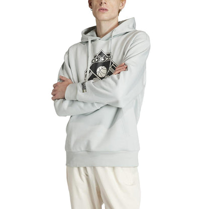 Silver - Lifestyle - Adidas Mens Graphic Hoodie