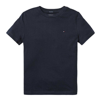 Navy - Front - Tommy Hilfiger Childrens-Kids Original Embroidered Logo T-Shirt