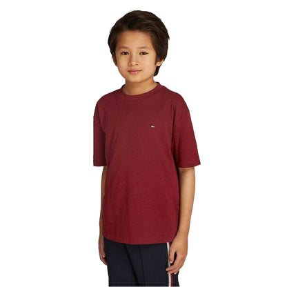 Rouge Red - Front - Tommy Hilfiger Childrens-Kids Original Embroidered Logo T-Shirt