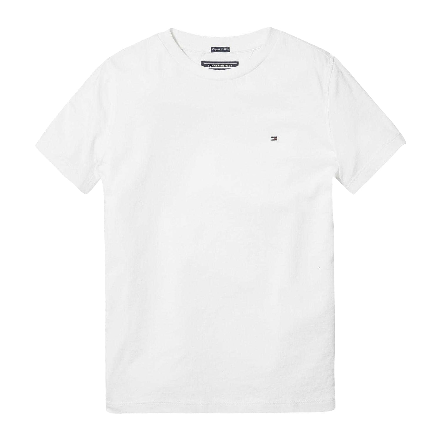 White - Front - Tommy Hilfiger Childrens-Kids Original Embroidered Logo T-Shirt
