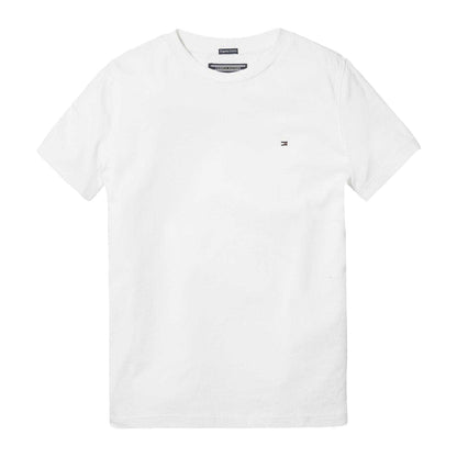 White - Front - Tommy Hilfiger Childrens-Kids Original Embroidered Logo T-Shirt