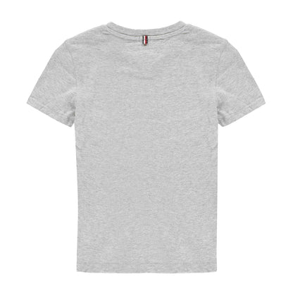 Grey - Back - Tommy Hilfiger Childrens-Kids Original Embroidered Logo T-Shirt