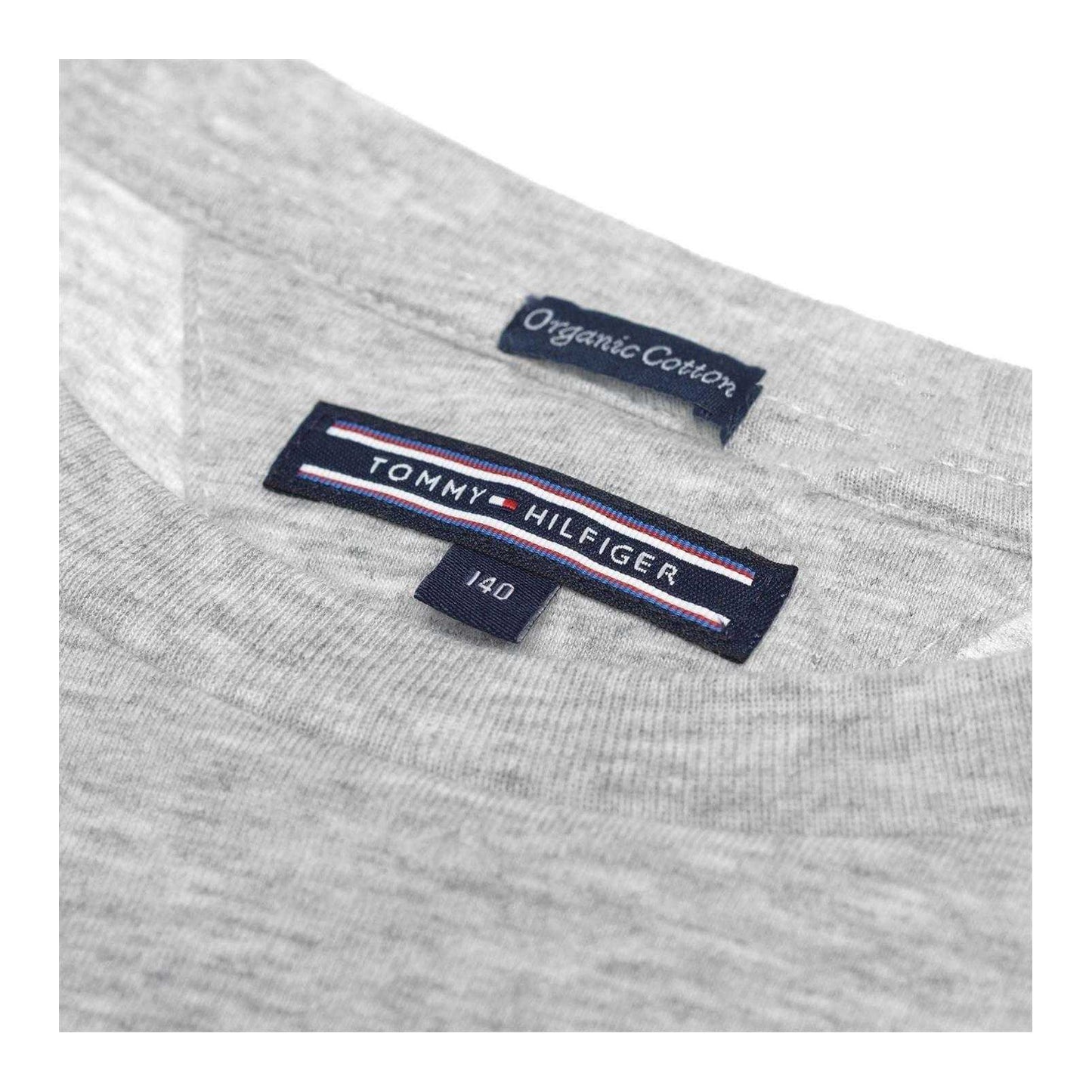 Grey - Side - Tommy Hilfiger Childrens-Kids Original Embroidered Logo T-Shirt