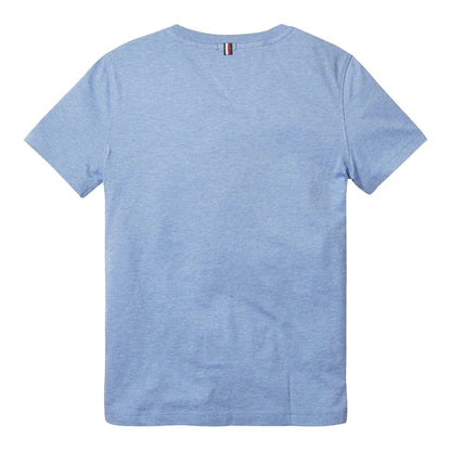 Light Blue - Back - Tommy Hilfiger Childrens-Kids Original Embroidered Logo T-Shirt