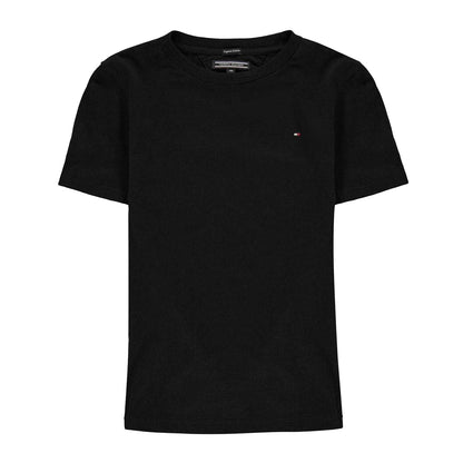 Black - Front - Tommy Hilfiger Childrens-Kids Original Embroidered Logo T-Shirt