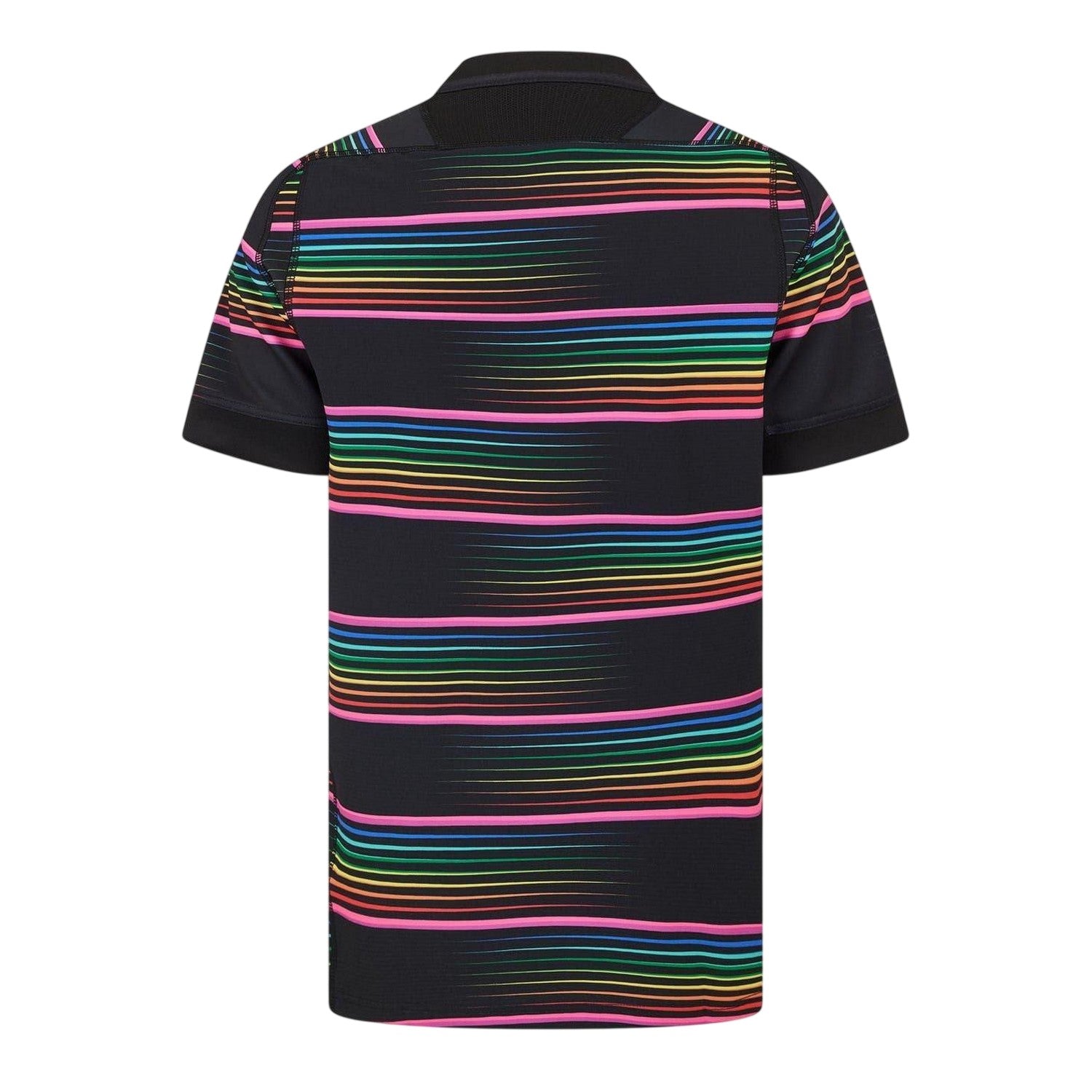 Black-Pink - Back - Macron Mens Barbarians 24-25 Rainbow Striped Training Shirt