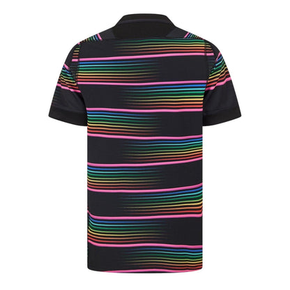 Black-Pink - Back - Macron Mens Barbarians 24-25 Rainbow Striped Training Shirt