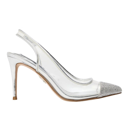 Silver - Lifestyle - Steve Madden Womens-Ladies Leena Metallic Sling Back Pumps