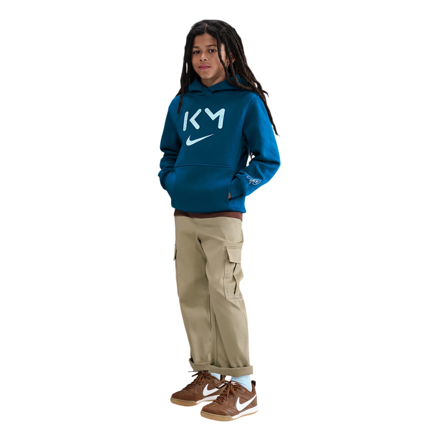 Abyss Blue - Side - Nike Childrens-Kids Kylian Mbappe Hoodie