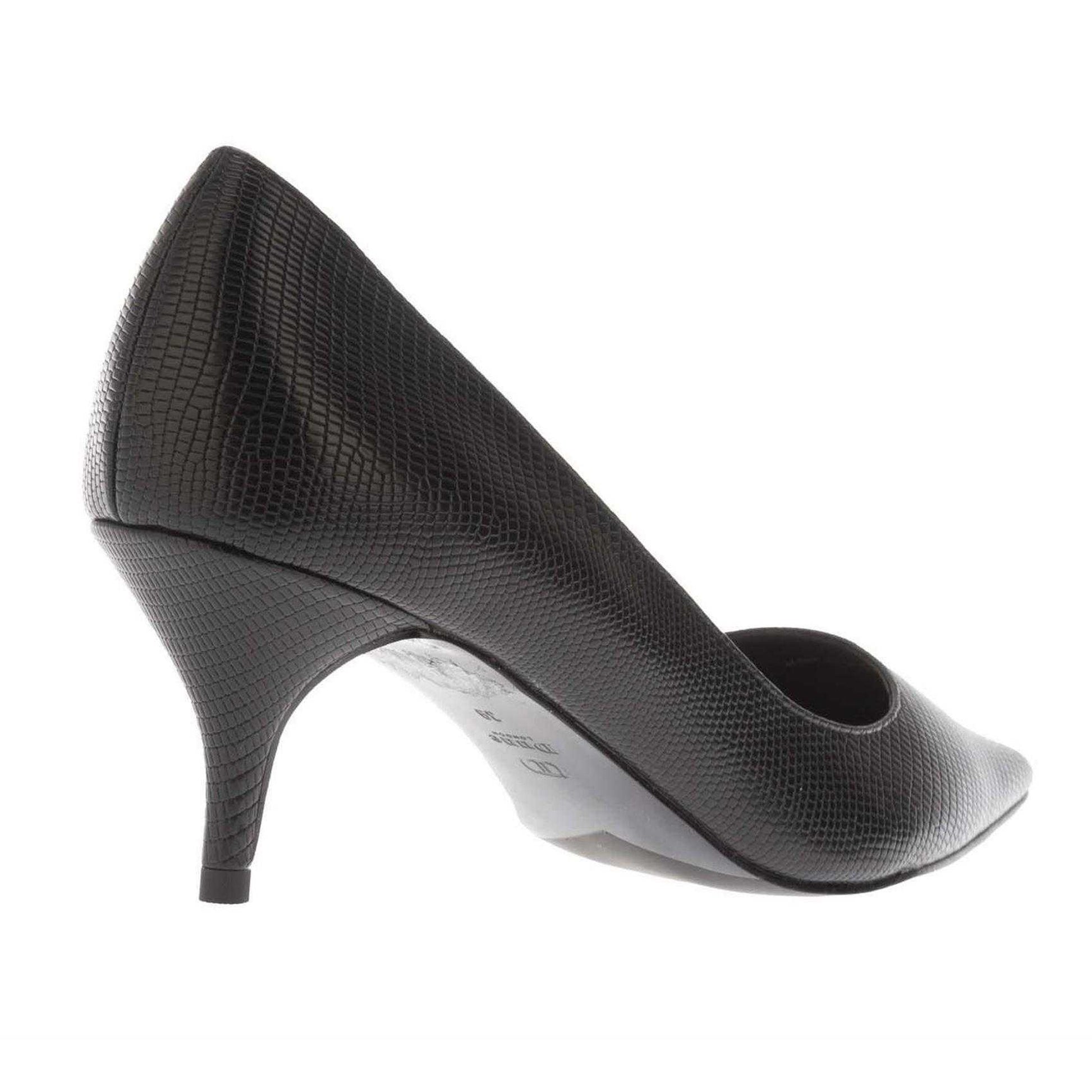 Black - Back - Dune London Womens-Ladies Patent Leather Court Shoes