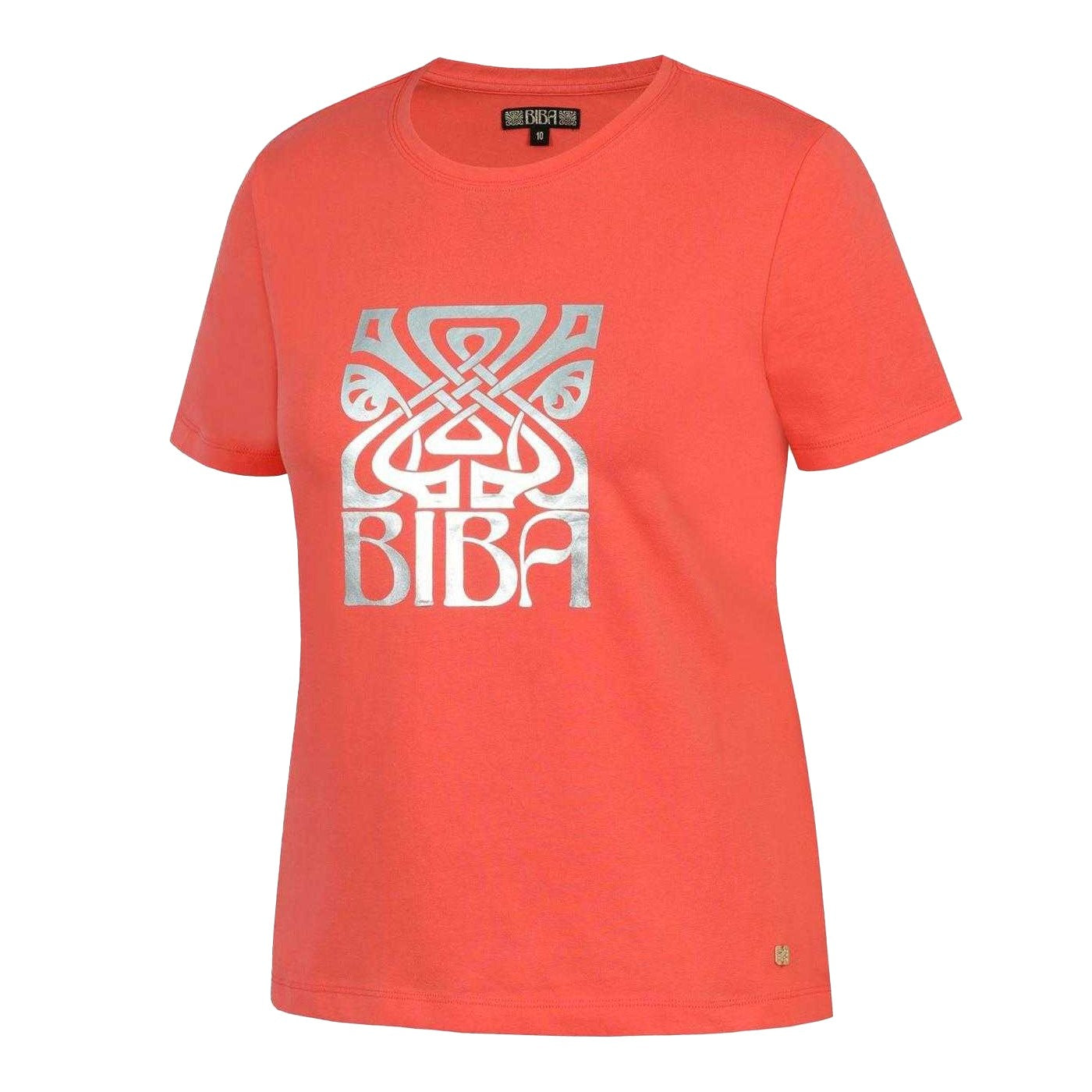 Pink - Side - Biba Womens-Ladies Logo T-Shirt
