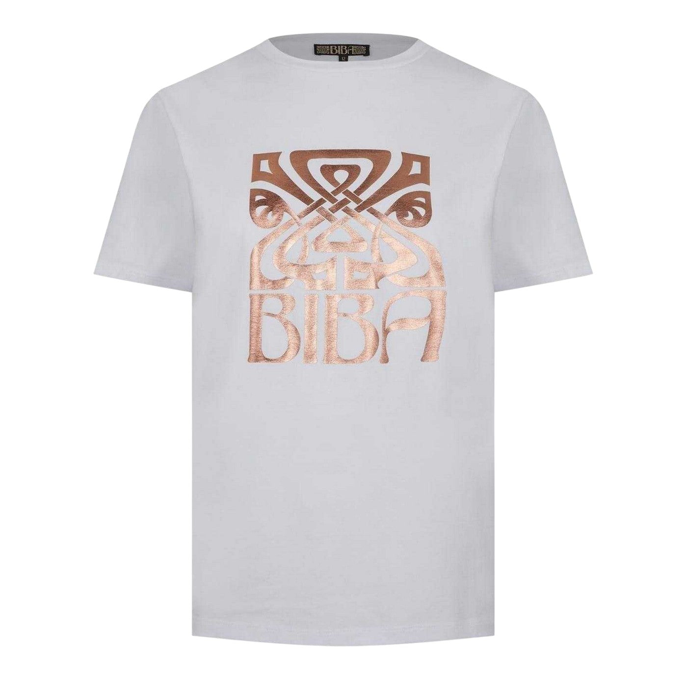 White - Front - Biba Womens-Ladies Logo T-Shirt