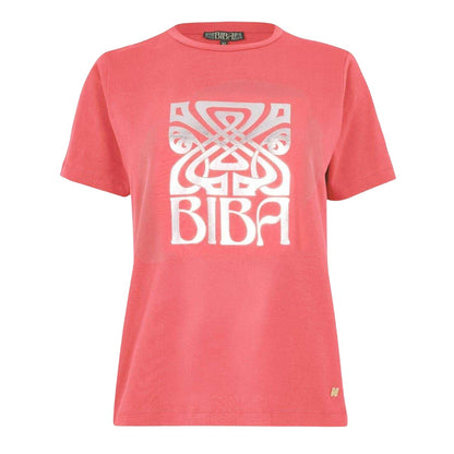 Coral Pink - Front - Biba Womens-Ladies Logo T-Shirt