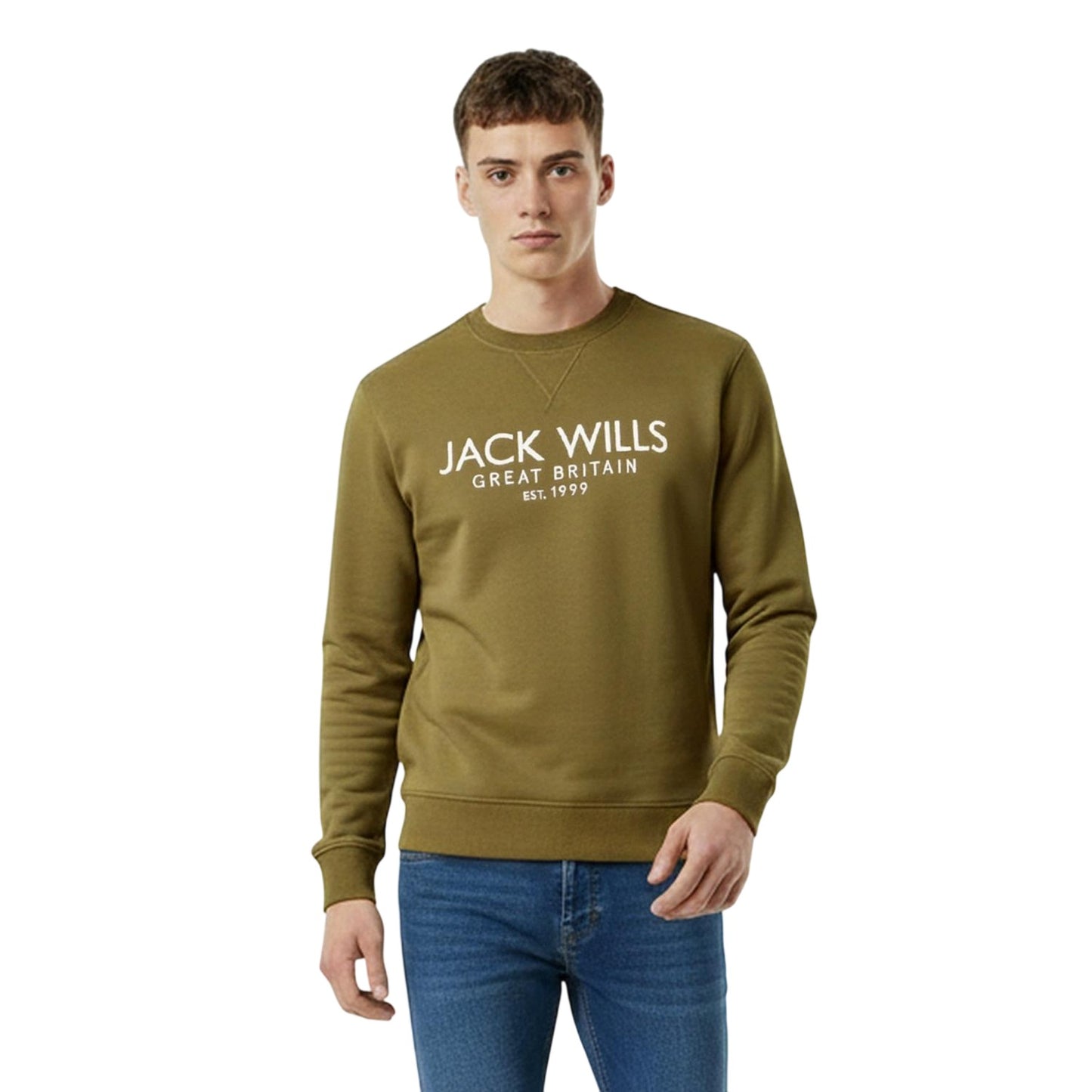 Leaf - Side - Jack Wills Mens Belvue Embroidered Logo Sweatshirt