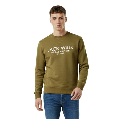 Leaf - Side - Jack Wills Mens Belvue Embroidered Logo Sweatshirt