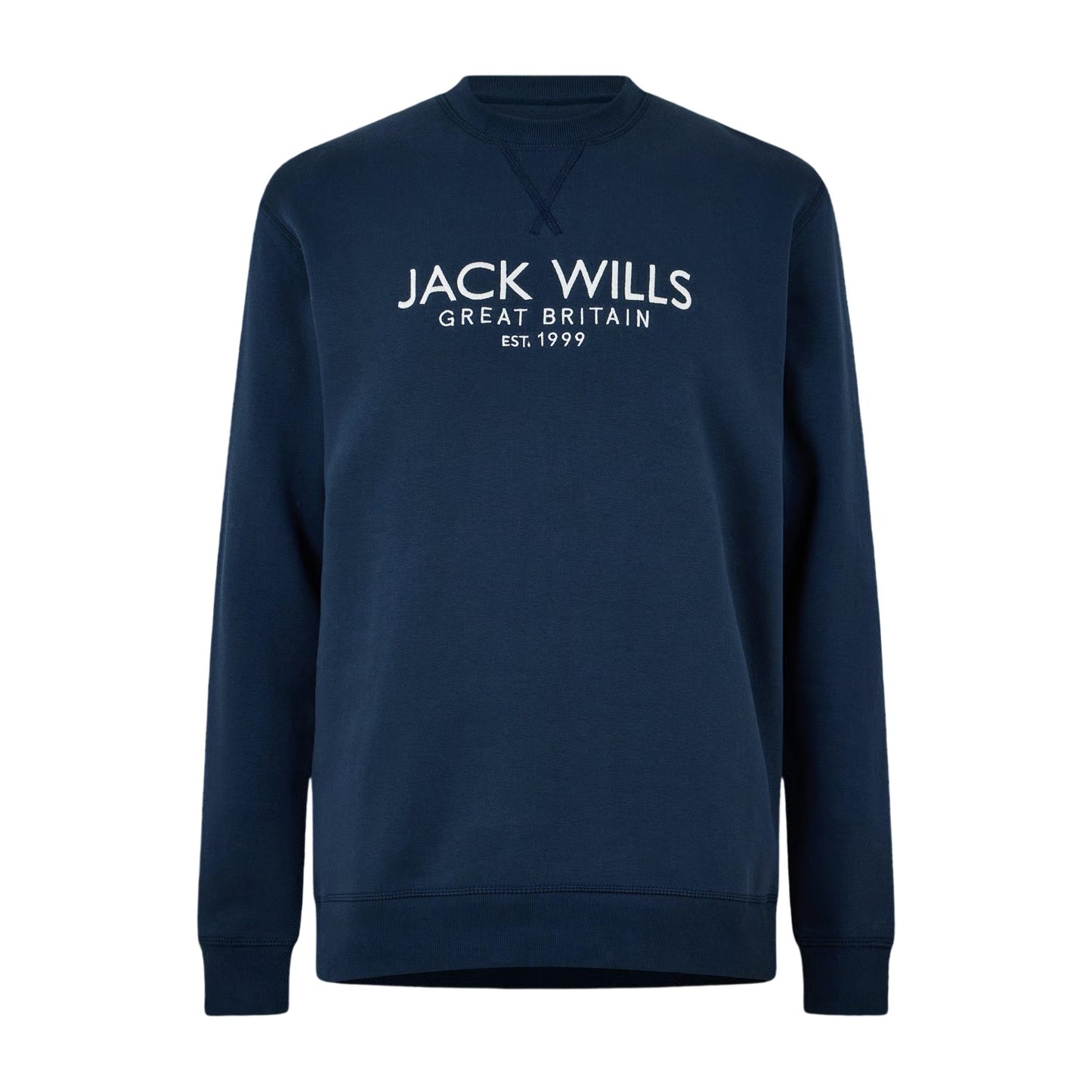 Navy - Front - Jack Wills Mens Belvue Embroidered Logo Sweatshirt
