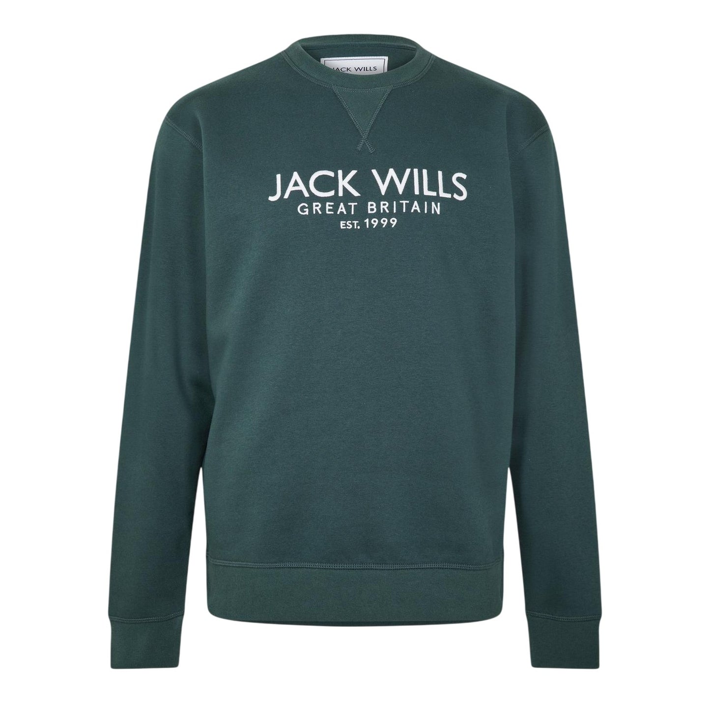 Pine - Front - Jack Wills Mens Belvue Embroidered Logo Sweatshirt