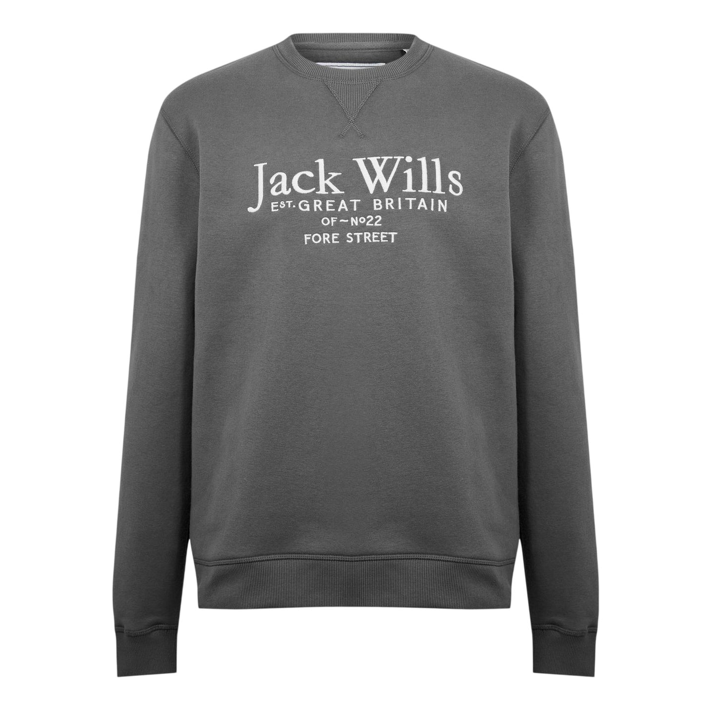 Slate - Front - Jack Wills Mens Belvue Embroidered Logo Sweatshirt