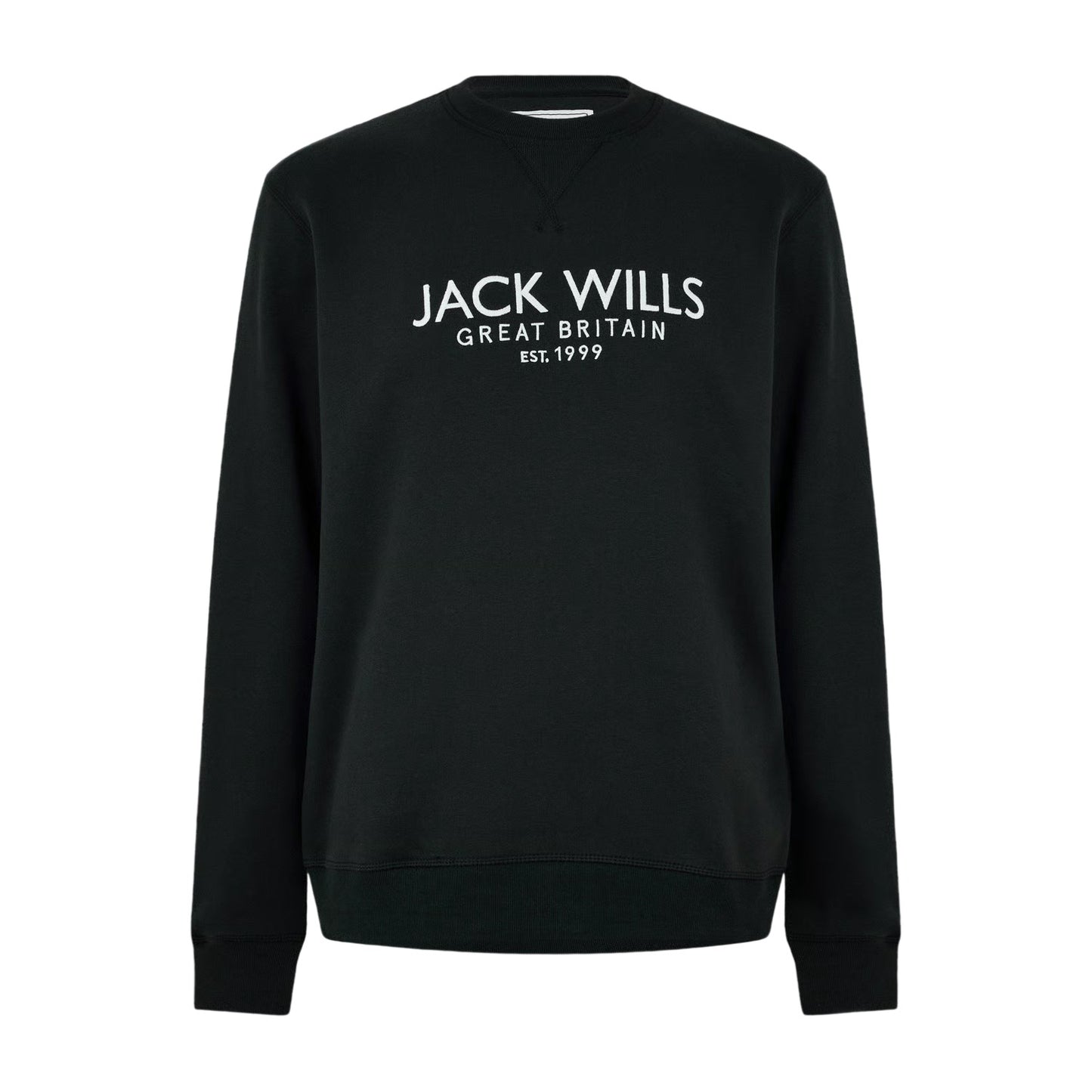 Black - Front - Jack Wills Mens Belvue Embroidered Logo Sweatshirt
