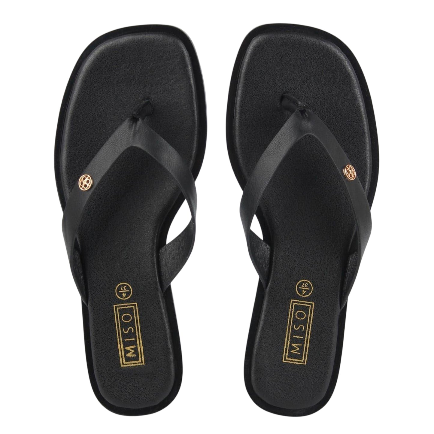 Black - Lifestyle - Miso Womens-Ladies Toe Post Flat Sandals