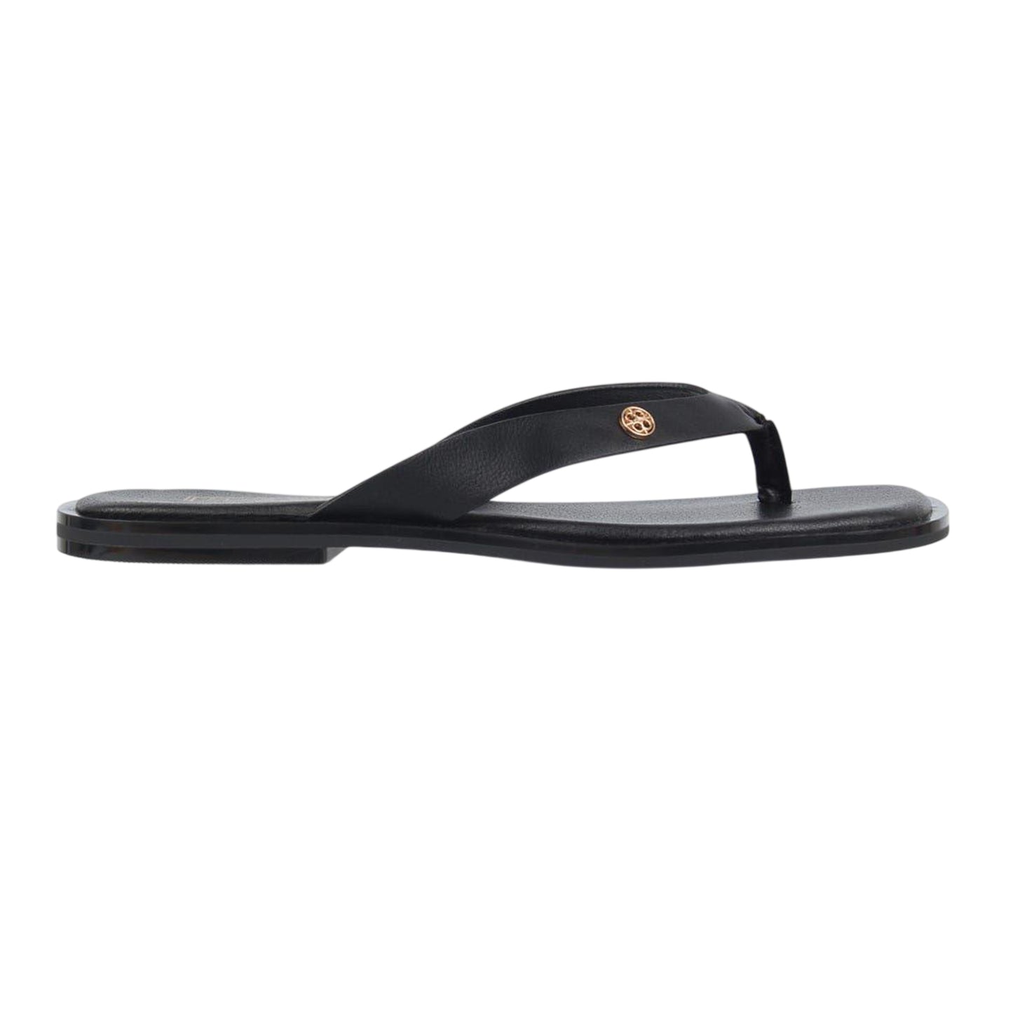 Black - Front - Miso Womens-Ladies Toe Post Flat Sandals