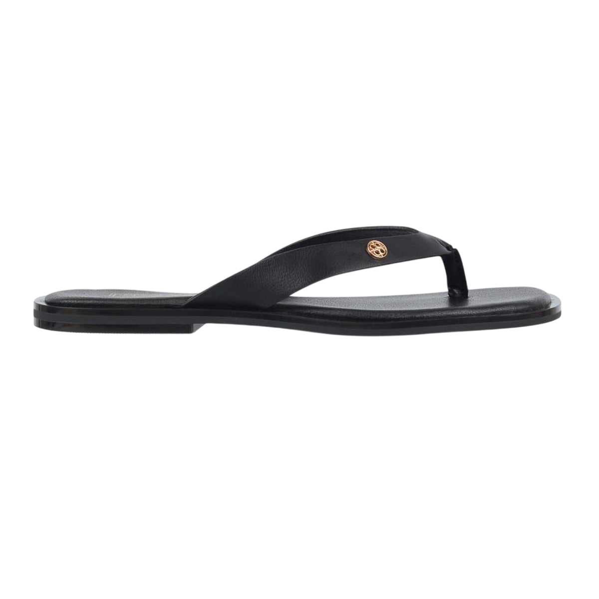 Black - Front - Miso Womens-Ladies Toe Post Flat Sandals