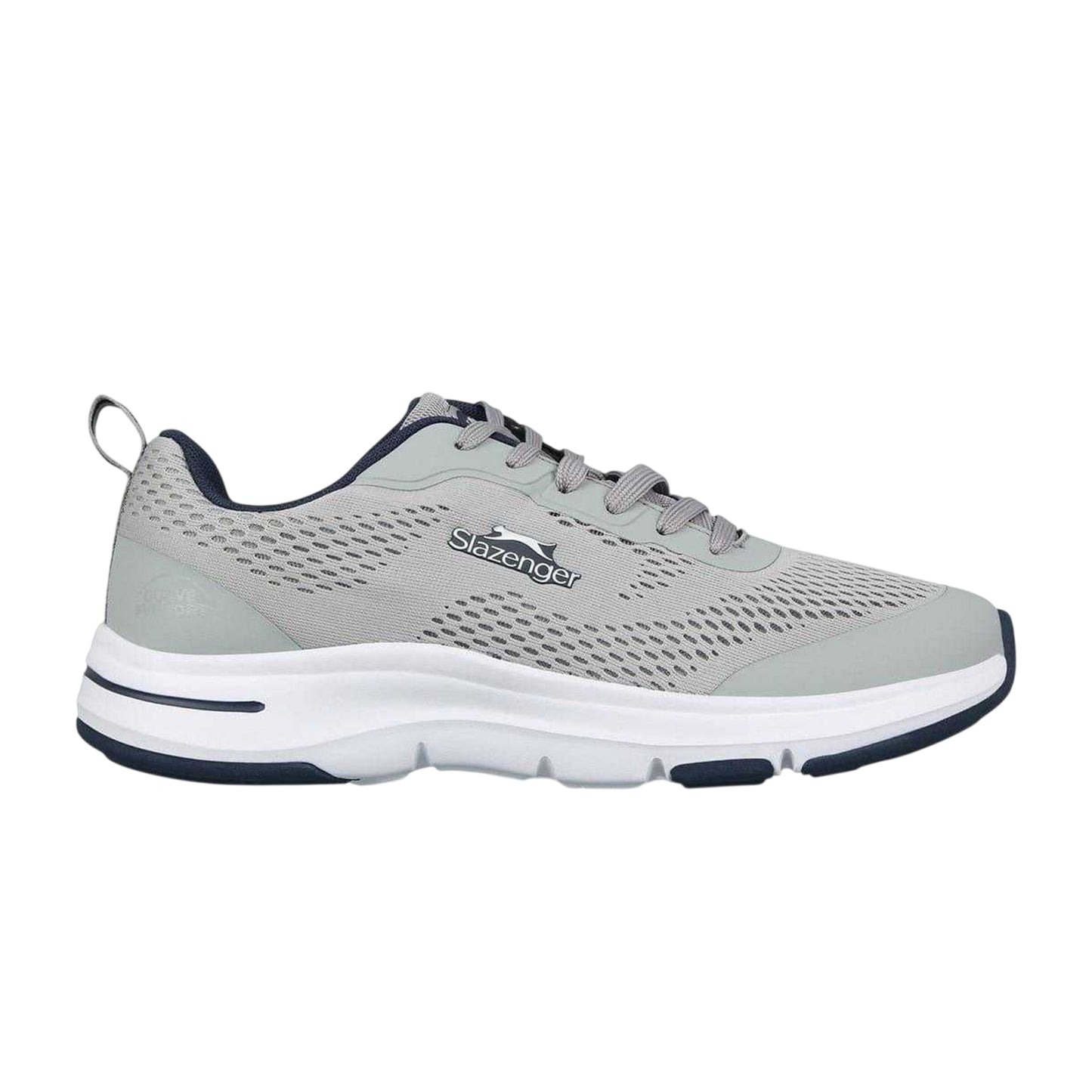 Grey-White - Front - Slazenger Mens Curve Support Mesh Trainers