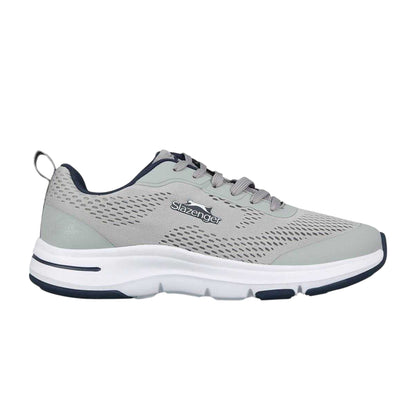 Grey-White - Front - Slazenger Mens Curve Support Mesh Trainers