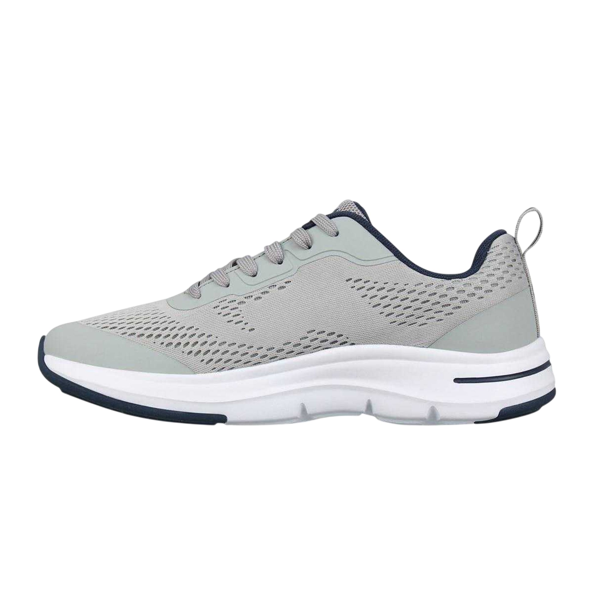 Grey-White - Side - Slazenger Mens Curve Support Mesh Trainers