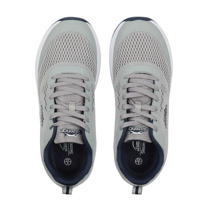 Grey-White - Pack Shot - Slazenger Mens Curve Support Mesh Trainers