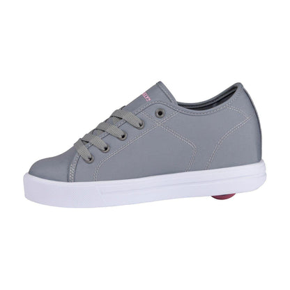 Grey-Pink - Side - Heelys Childrens-Kids Fresh Flat Skate Shoes
