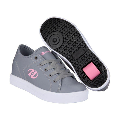 Grey-Pink - Pack Shot - Heelys Childrens-Kids Fresh Flat Skate Shoes