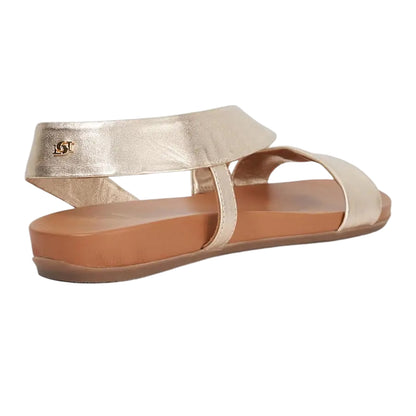 Gold - Back - Dune London Womens-Ladies Lucina Leather Flat Sandals