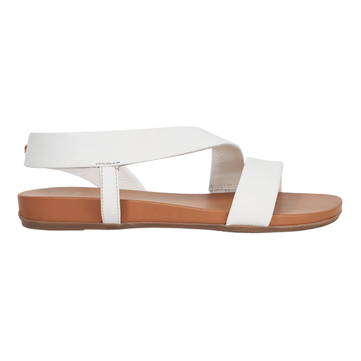 White - Side - Dune London Womens-Ladies Lucina Leather Flat Sandals